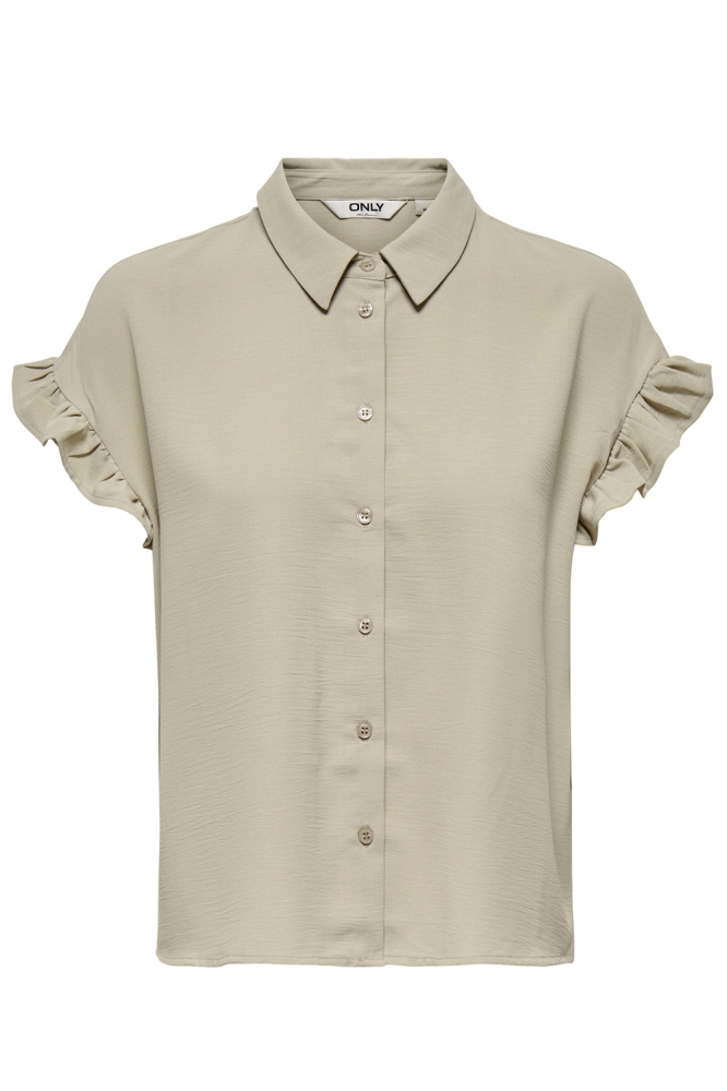 ONLMETTE LIFE SS FRILL SHIRT WVN CS 15353160 PURE CASHMERE